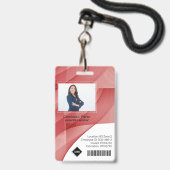 Red Wave | Mitarbeiter Foto ID Company Security Ausweis (Vorderseite mit Lanyard)