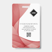 Red Wave | Mitarbeiter Foto ID Company Security Ausweis (Rückseite)