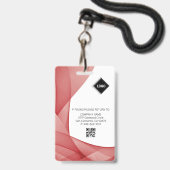 Red Wave | Mitarbeiter Foto ID Company Security Ausweis (Rückseite mit Lanyard)
