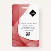Red Wave | Mitarbeiter Foto ID Company Security Ausweis (Rückseite)