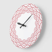 Red Waves "Seigaiha" WAGARA Große Wanduhr (Winkel)