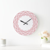 Red Waves "Seigaiha" WAGARA Große Wanduhr (Zuhause)