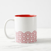 Red Waves "Seigaiha" WAGARA Zweifarbige Tasse (Links)