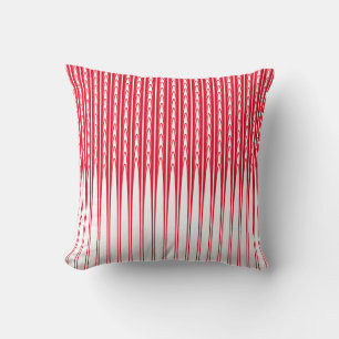 Red Waves Stripes Lines Muster Weiß Stilvoll Kissen