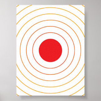 Red Wavy Circle Illustration - Fett Minimalistisch Poster