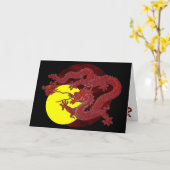 Red Wax Dragon Karte (Gelbe Blume)