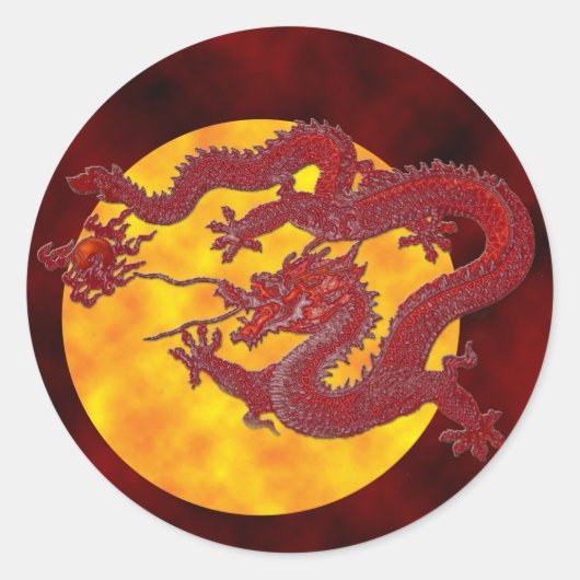 Red Wax Dragon Runder Aufkleber (Vorderseite)