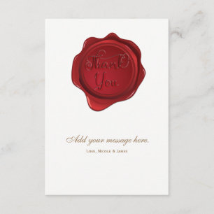 Red Wax Siegel Elegant Formal Wedding Vielen Dank Dankeskarte