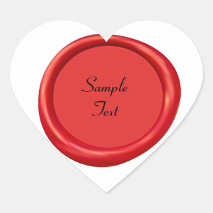 Red Wax Siegel Herz-Aufkleber