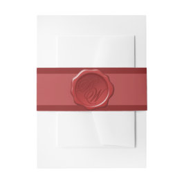 Red Wax Siegel Monogram 2 Initials Elegantes Skrip Einladungsbanderole
