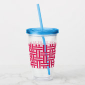 Red Weave Cold Drinks Tumbler mit Stroh Acryltrinkbecher (Links)