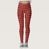 Red Weave Muster für benutzerdefinierte Leggings (Vorderseite)