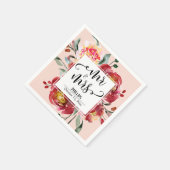 Red Wedding Blume Bouquet Mr & Mrs. Script, Blush Serviette (Ecke)