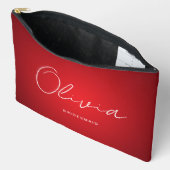 Red Wedding Bridesmaid Custom Accessory Pouch Zubehörtasche (Offen)