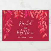 Red Wedding Celebration Mini Sparkling Schaumweinetikett (Einzelnes Label)