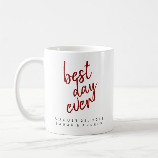 Red Wedding Coffee Tasse zum besten Tag (Links)
