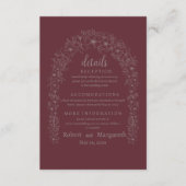 Red Wedding Floral Gate Begleitkarte (Vorderseite)