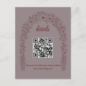 Red Wedding Floral Gate Begleitkarte (Rückseite)