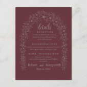 Red Wedding Floral Gate Begleitkarte (Vorderseite)