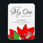 Red Wedding Floral Save the Date Magnet<br><div class="desc">Rote Blume</div>