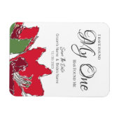 Red Wedding Floral Save the Date Magnet (Horizontal)