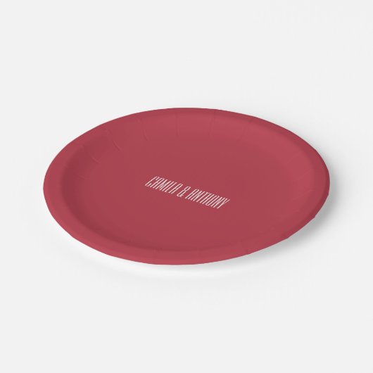 Red Wedding Pappteller (Schrägansicht)