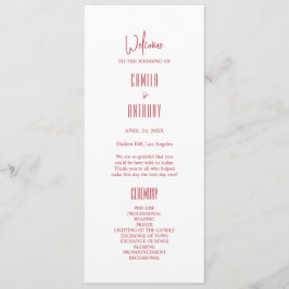 Red Wedding Programm