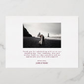 Red Wedding Real Foil 2 Fotos Danke Karten (Rückseite)