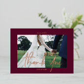 Red Wedding Real Foil 2 Fotos Danke Karten (Stehend vorne)