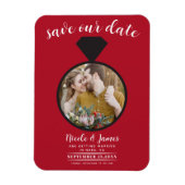 Red Wedding Ring Foto Save the Date Magnet (Vertikal)