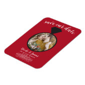 Red Wedding Ring Foto Save the Date Magnet (Linke Seite)