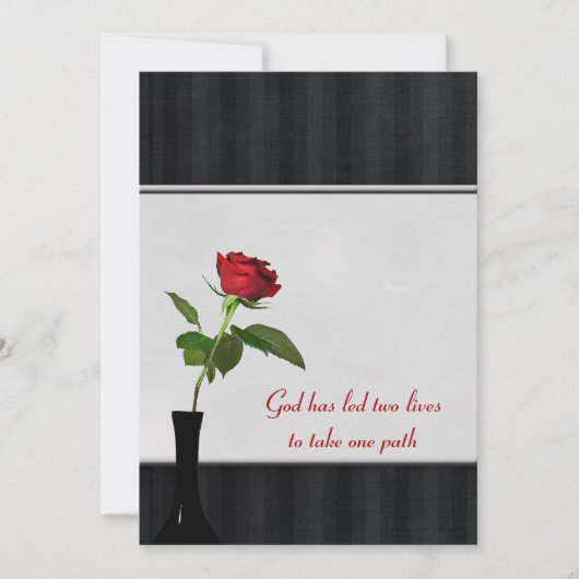 Red Wedding Rose Einladung (Vorderseite)