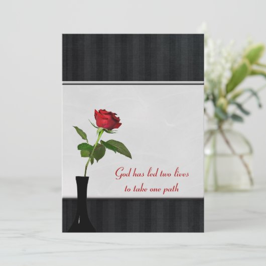 Red Wedding Rose Einladung (Stehend Vorderseite)