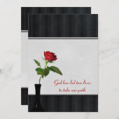 Red Wedding Rose Einladung (Vorne/Hinten)