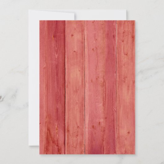 Red Wedding Rustic Floral Einladung (Rückseite)