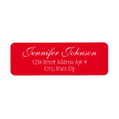 Red Wedding Script Rücksendeadresse Envelope Label (Vorne)