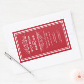 Red Wedding Wine Bottle Monogram Fevor Labels Rechteckiger Aufkleber (Umschlag)