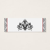 Red Wedk Drink Ticket für Schwarz und Weiß Damask (Rückseite)