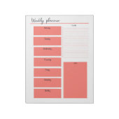 Red Weekekly Planner Notepad Notizblock (Rotiert)