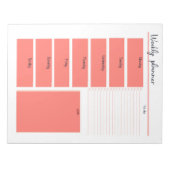 Red Weekekly Planner Notepad Notizblock (Vorderseite)
