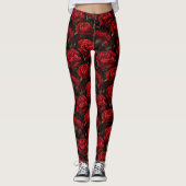 Red Weightlifting Carnation Themed Best Gifts For  Leggings (Vorderseite)