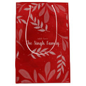 Red "Weihnachten" Geschenktasche Mittlere Geschenktüte (Vorderseite)