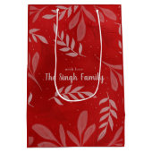 Red "Weihnachten" Geschenktasche Mittlere Geschenktüte (Rückseite)