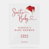 Red Weihnachtsmannmütze Christmas Santa Baby Willk Acrylschild (Vorderseite)