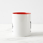 Red Weihnachtsmannmütze Custom Holiday Monogram Zweifarbige Tasse (Mittel)