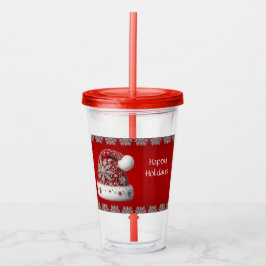 Red Weihnachtsmannmütze Holiday Acrylic Tumbler Acryltrinkbecher