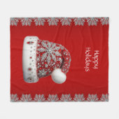Red Weihnachtsmannmütze Holiday Fleece Blanket (Vorderseite (Horizontal))