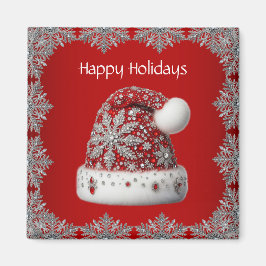 Red Weihnachtsmannmütze Holiday Magnet