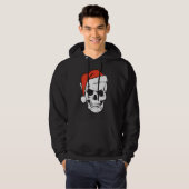 Red Weihnachtsmannmütze Skull auf Funny Christmas  Hoodie (Vorne ganz)
