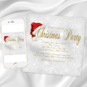 Red Weihnachtsmannmütze Snowflake Weihnachten Part Einladung